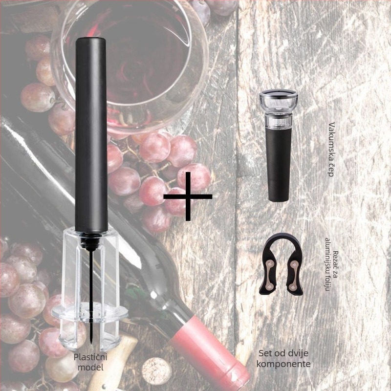 Otvarač boce vina s tlakom zraka, automatski, od nehrđajućeg čelika, kreativan dizajn