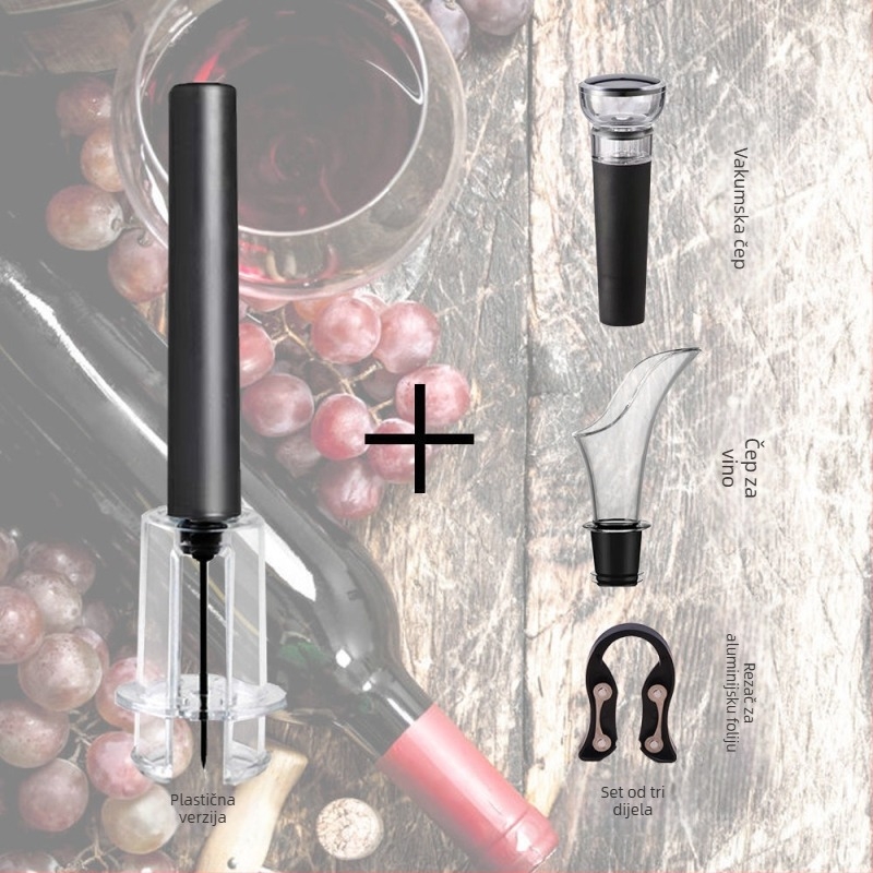 Otvarač boce vina s tlakom zraka, automatski, od nehrđajućeg čelika, kreativan dizajn