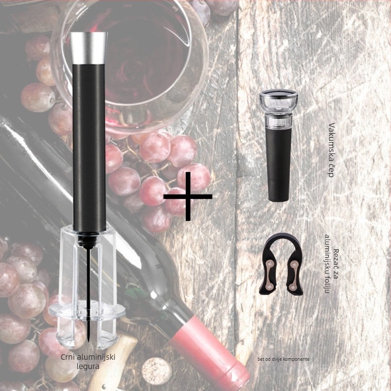 Otvarač boce vina s tlakom zraka, automatski, od nehrđajućeg čelika, kreativan dizajn