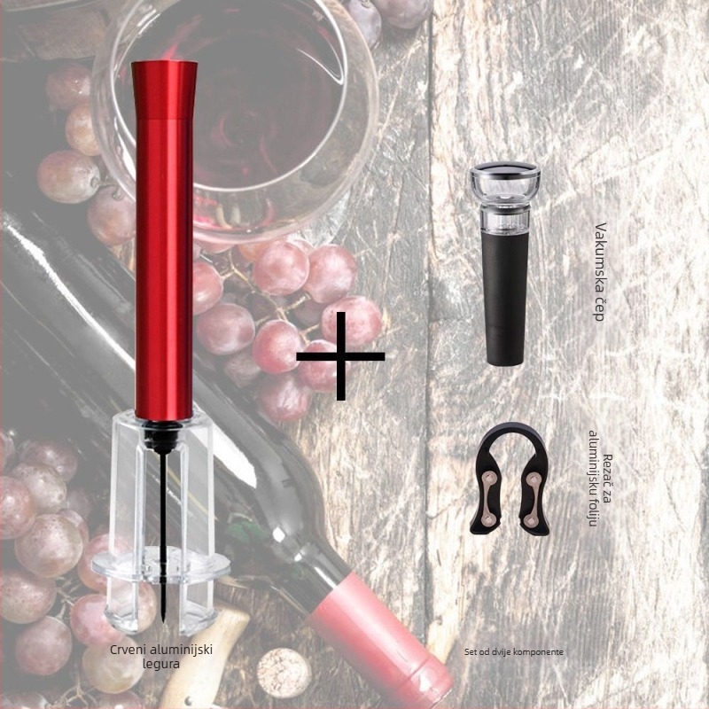 Otvarač boce vina s tlakom zraka, automatski, od nehrđajućeg čelika, kreativan dizajn