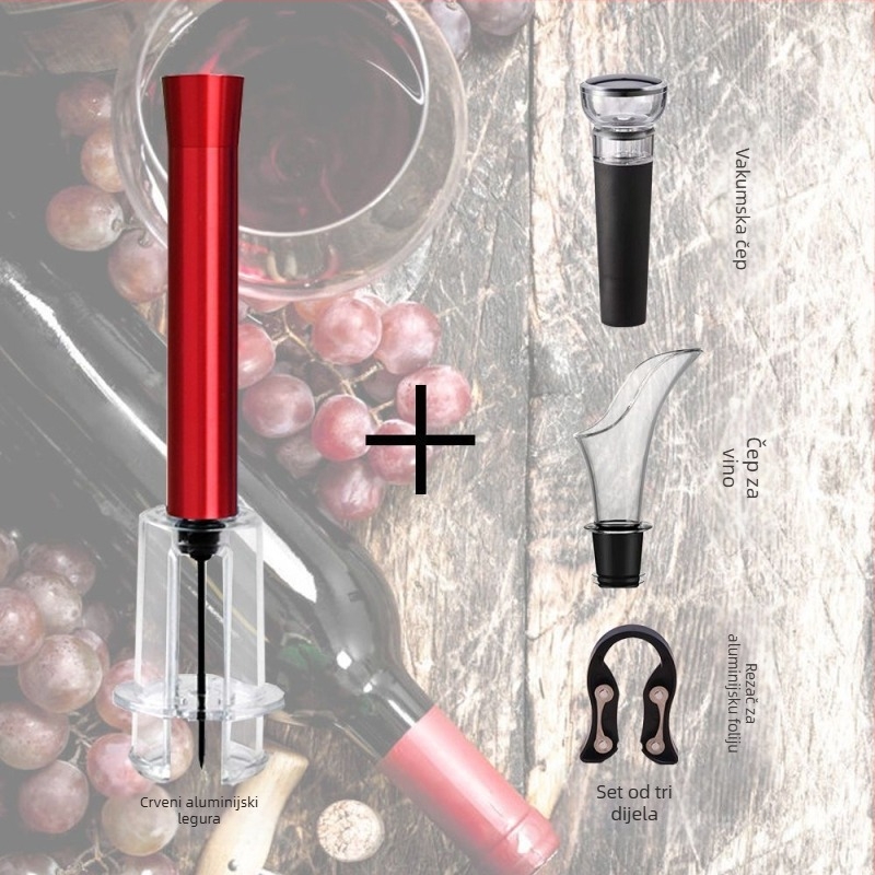 Otvarač boce vina s tlakom zraka, automatski, od nehrđajućeg čelika, kreativan dizajn