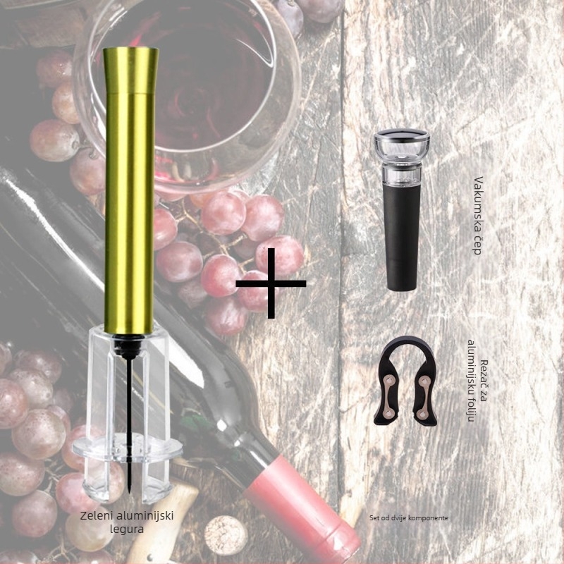 Otvarač boce vina s tlakom zraka, automatski, od nehrđajućeg čelika, kreativan dizajn