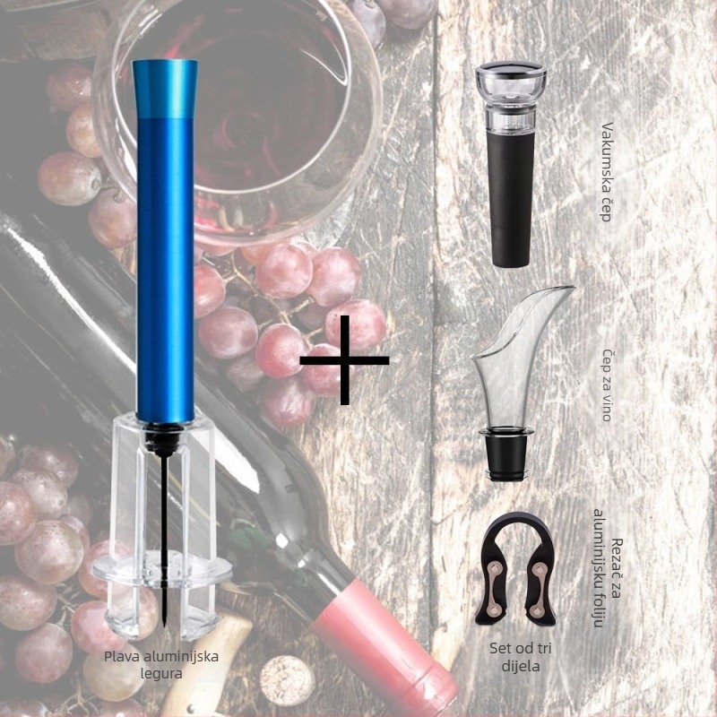 Otvarač boce vina s tlakom zraka, automatski, od nehrđajućeg čelika, kreativan dizajn