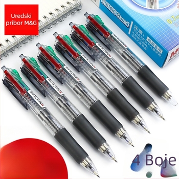 Višebojna kuglična kemijska olovka s okretno-mehanizmom, za bilješke, u kutiji, za učenike