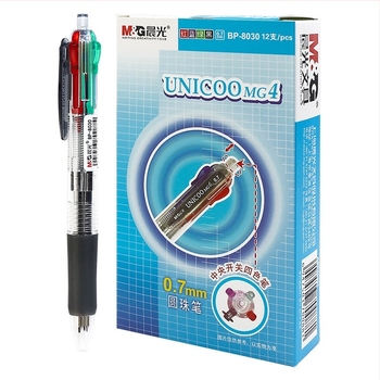 Višebojna kuglična kemijska olovka s okretno-mehanizmom, za bilješke, u kutiji, za učenike