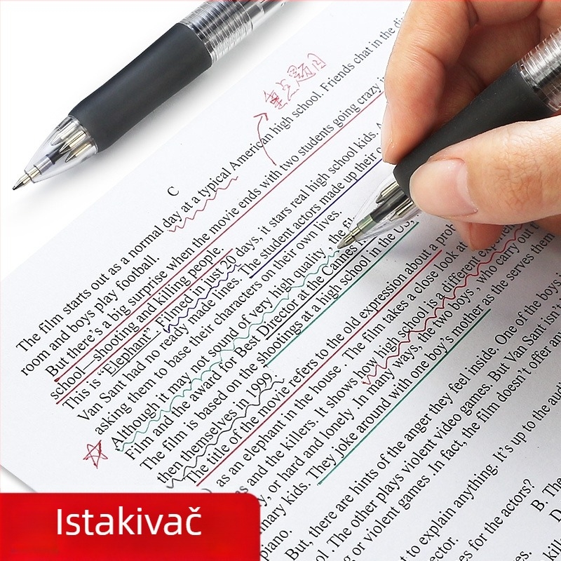 Višebojna kuglična kemijska olovka s okretno-mehanizmom, za bilješke, u kutiji, za učenike