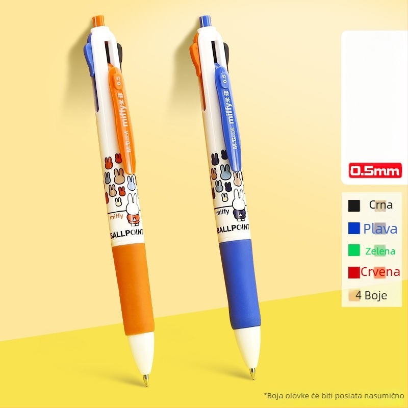 Višebojna kuglična kemijska olovka s okretno-mehanizmom, za bilješke, u kutiji, za učenike