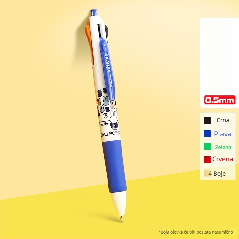 Višebojna kuglična kemijska olovka s okretno-mehanizmom, za bilješke, u kutiji, za učenike