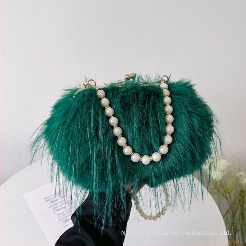 Plišana torbica s perlama i plavnim ukrasima, torba preko ramena (Materijal: pliš; Podstava: PU; Oblik torbe: horizontalni kvadrat; Brava: zaključavanje; Unutarnji prostor: džep za mobitel)