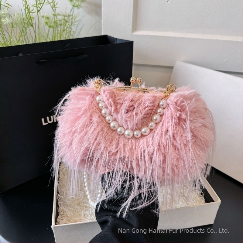 Plišana torbica s perlama i plavnim ukrasima, torba preko ramena (Materijal: pliš; Podstava: PU; Oblik torbe: horizontalni kvadrat; Brava: zaključavanje; Unutarnji prostor: džep za mobitel)