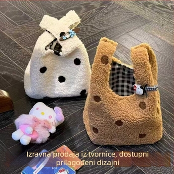 Casual pliš torba, kutija-oblik, otvoreni gornji dio, poliester podstava, jesen 2025 izdanje