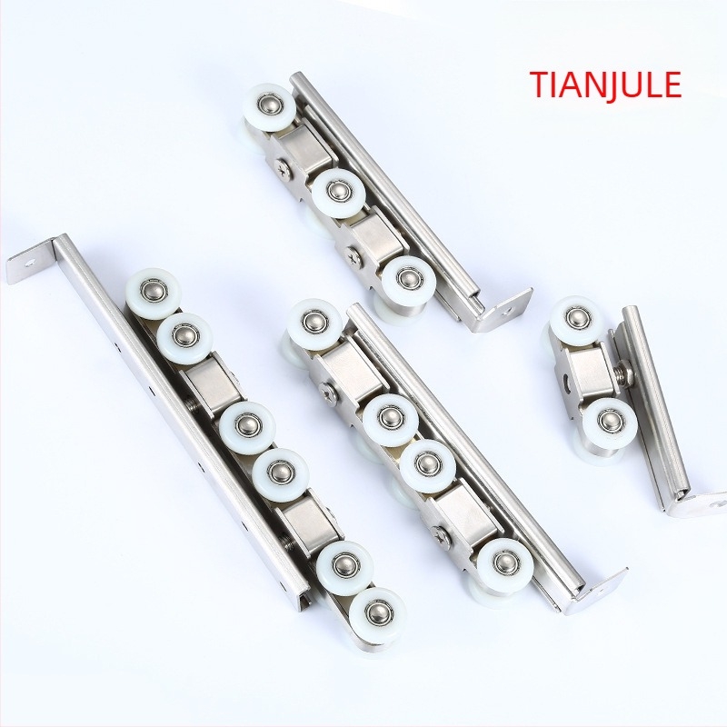 Ležaj/rolna za unutarnja klizna vrata, materijal: nehrđajući čelik / cinkov legura; vanjski promjer 22 mm; promjer osovine 20 mm; nosivost 10 kg po kolutu; radijus žljeba za konop 10.5 mm; verzije 4/6/8/12 koluta