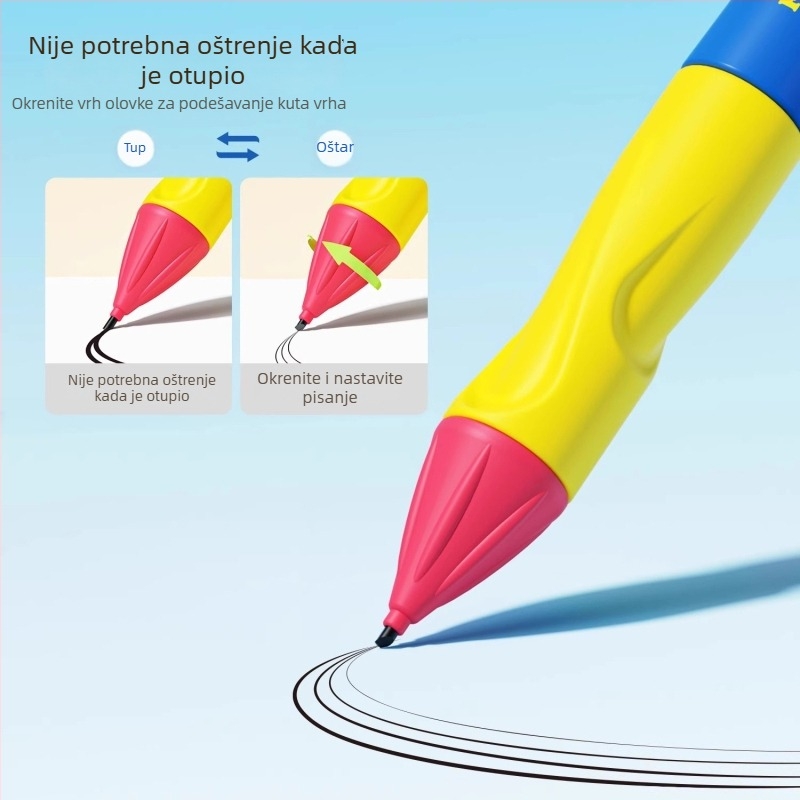 Mehanička olovka s grafitom 1,3 mm, automatsko napredovanje, bez šiljenja, izdržljiv grafit, dizajn korekcije držanja