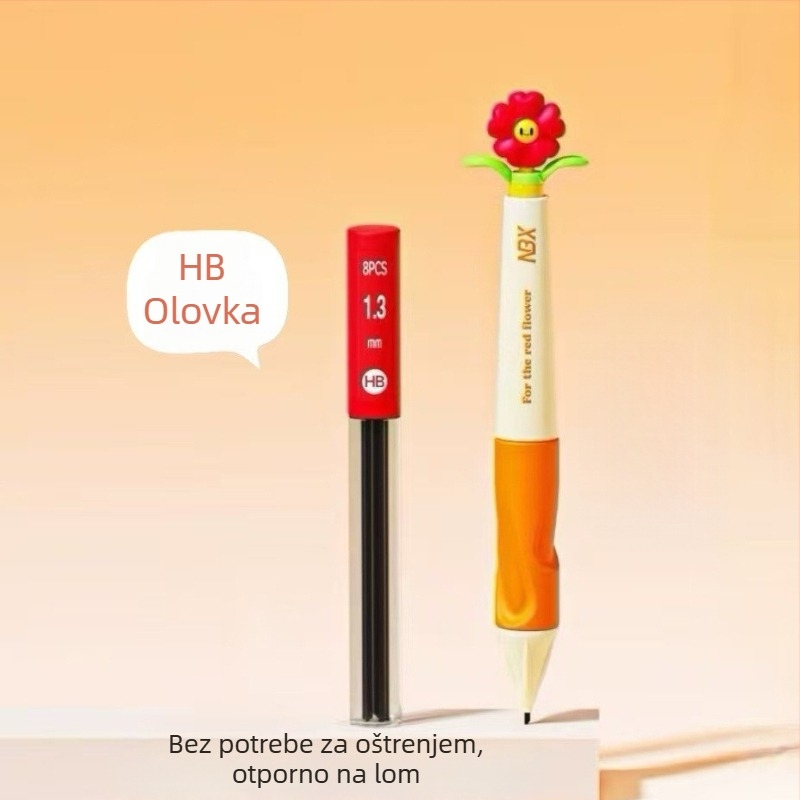 Mehanička olovka s grafitom 1,3 mm, automatsko napredovanje, bez šiljenja, izdržljiv grafit, dizajn korekcije držanja