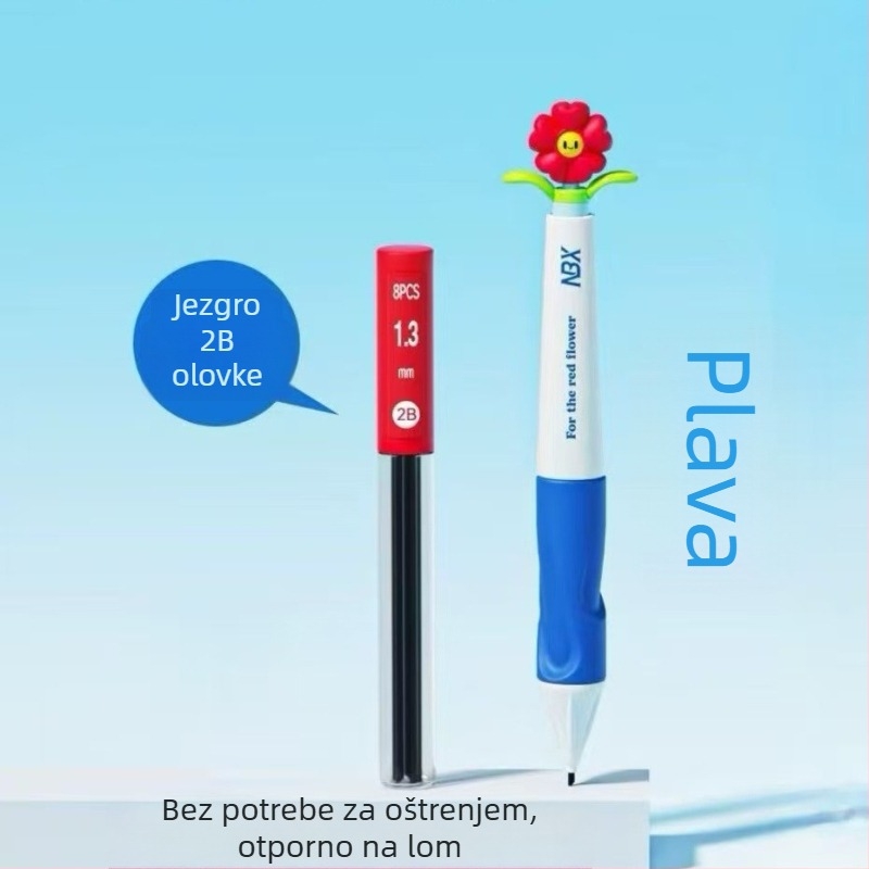 Mehanička olovka s grafitom 1,3 mm, automatsko napredovanje, bez šiljenja, izdržljiv grafit, dizajn korekcije držanja