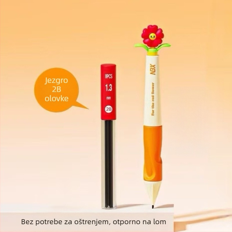 Mehanička olovka s grafitom 1,3 mm, automatsko napredovanje, bez šiljenja, izdržljiv grafit, dizajn korekcije držanja