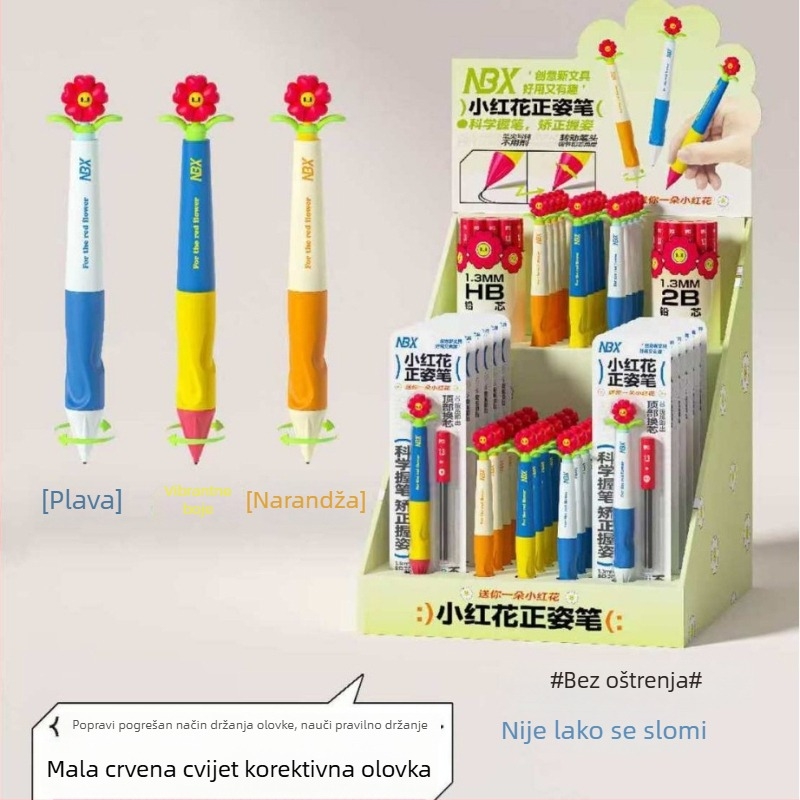 Mehanička olovka s grafitom 1,3 mm, automatsko napredovanje, bez šiljenja, izdržljiv grafit, dizajn korekcije držanja