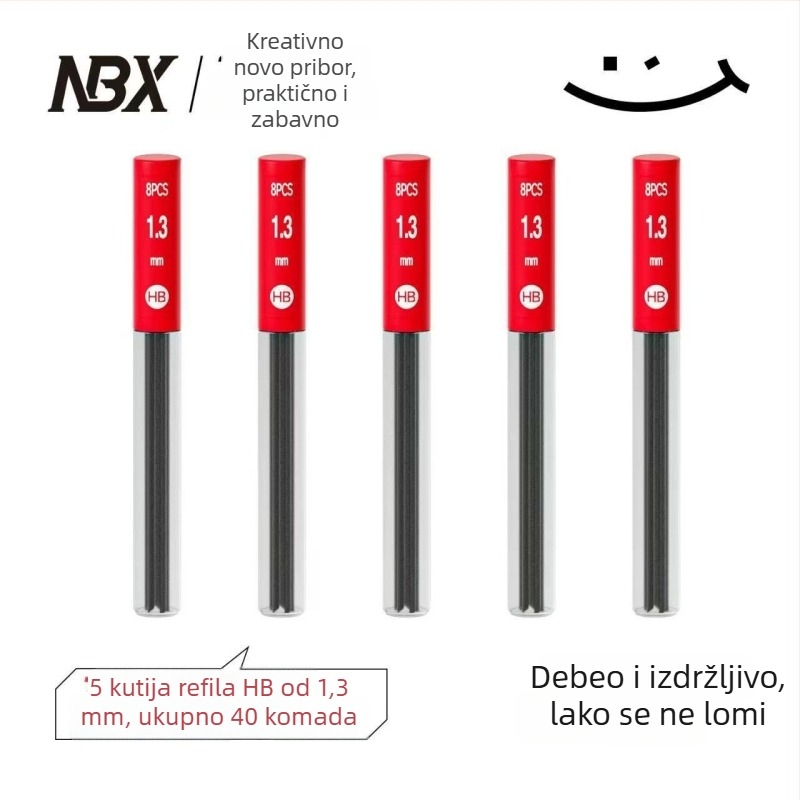 Mehanička olovka s grafitom 1,3 mm, automatsko napredovanje, bez šiljenja, izdržljiv grafit, dizajn korekcije držanja