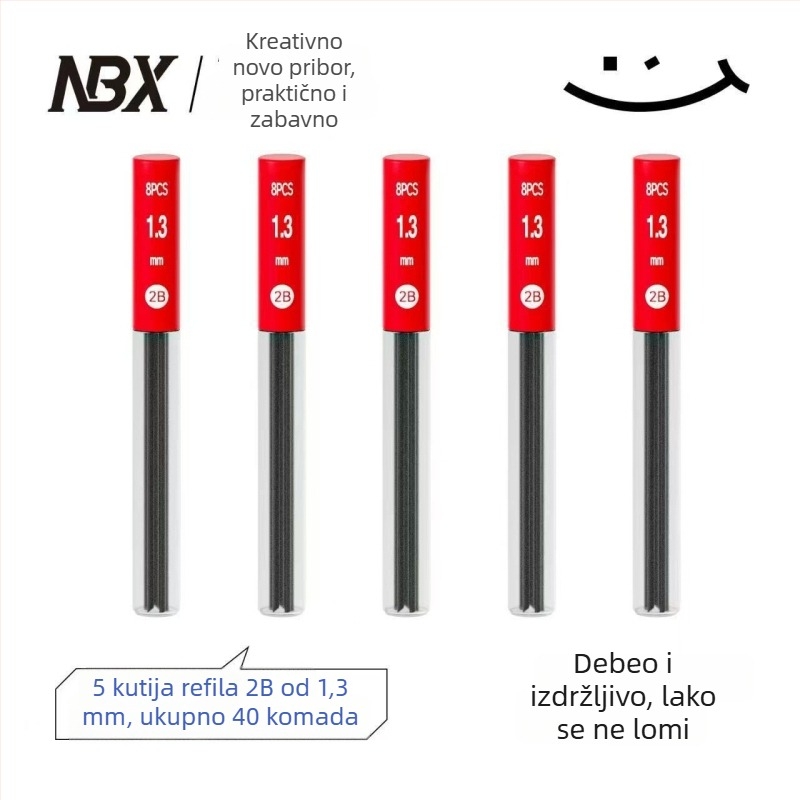 Mehanička olovka s grafitom 1,3 mm, automatsko napredovanje, bez šiljenja, izdržljiv grafit, dizajn korekcije držanja