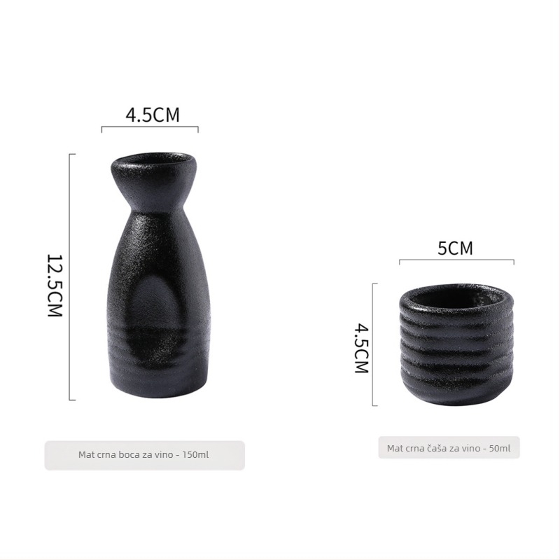 Porcelanski set za sake u japanskom stilu za izakayu — posuda za sake, mala bočica i čaše