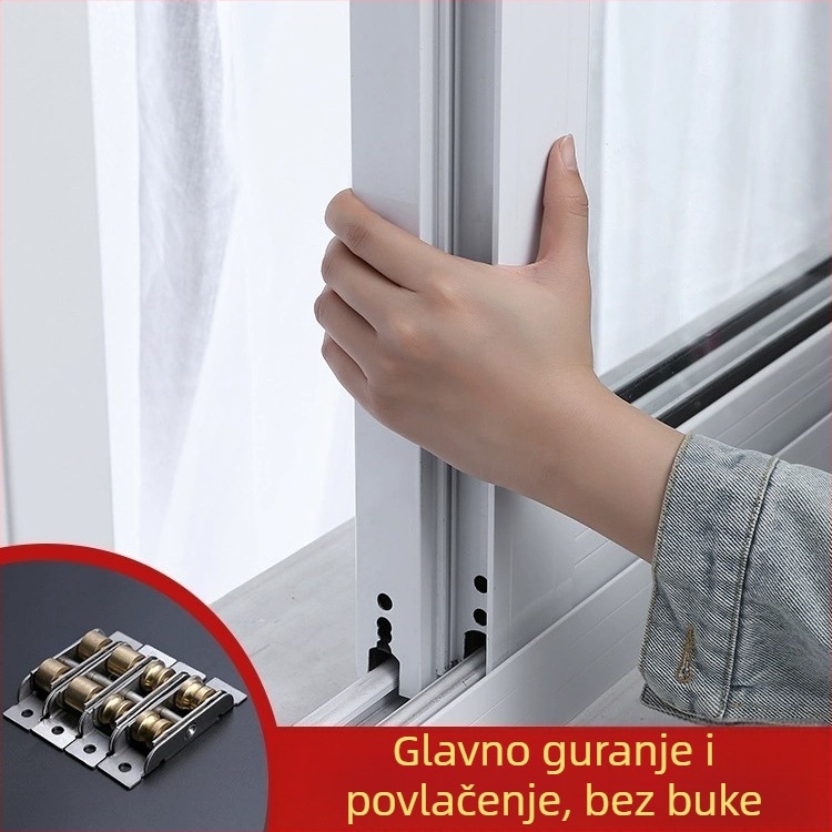 Klizna vrata klizač s tijelom od nehrđajućeg čelika i bakrenim kolutom, debljina stijenke 1,8 mm, model Plastic steel door and window pulleys