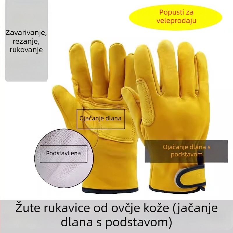 Rukavice za zavarivanje od ovčje kože, izolirane, s Velcro zatvaračem, za lukovno zavarivanje