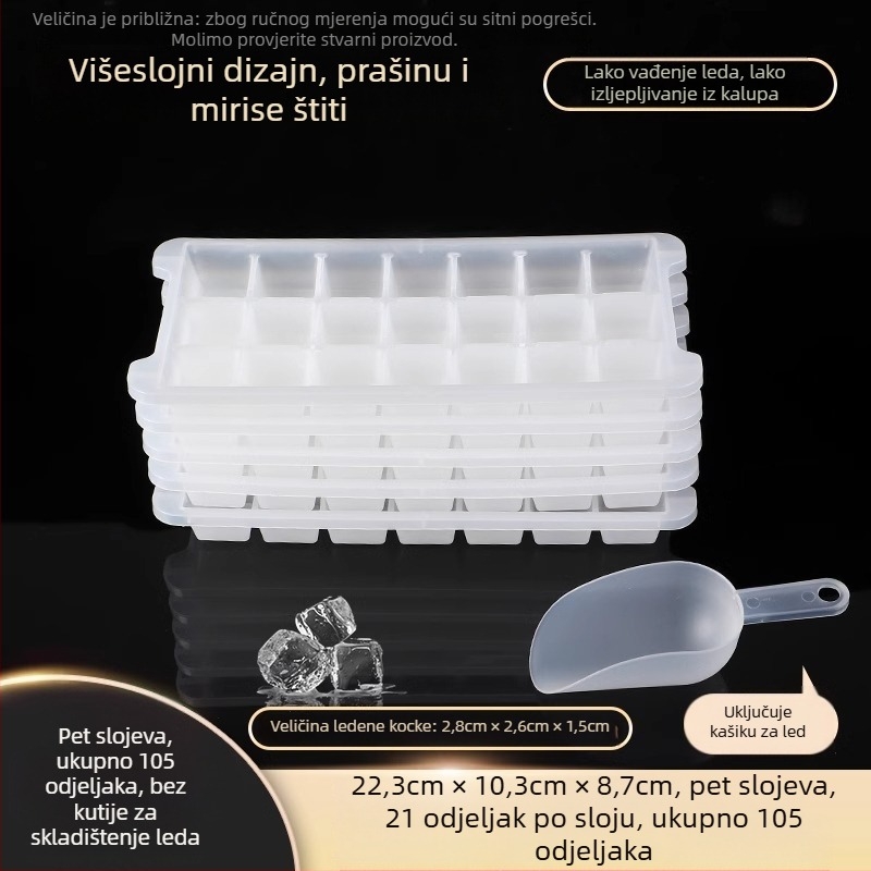 PP plastična forma za ledene kocke, 32 udubljenja, prehrambena kvaliteta, lako vađenje