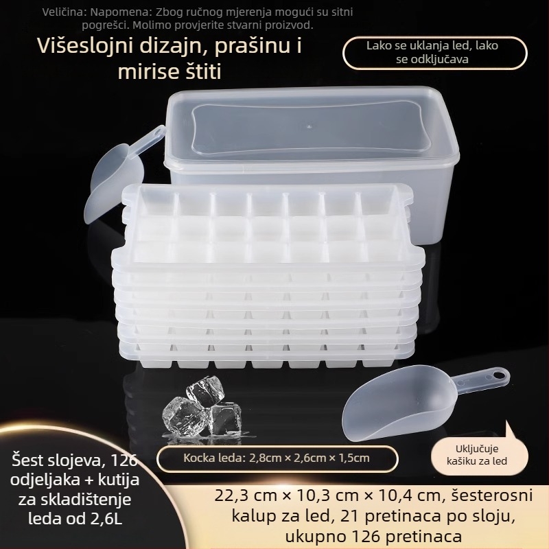 PP plastična forma za ledene kocke, 32 udubljenja, prehrambena kvaliteta, lako vađenje