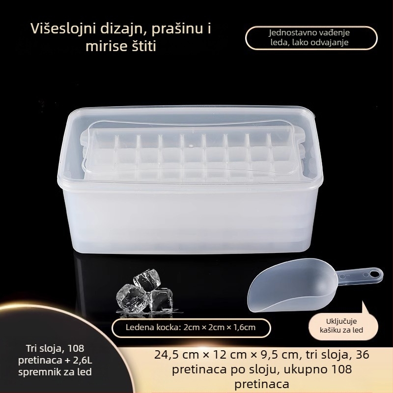 PP plastična forma za ledene kocke, 32 udubljenja, prehrambena kvaliteta, lako vađenje