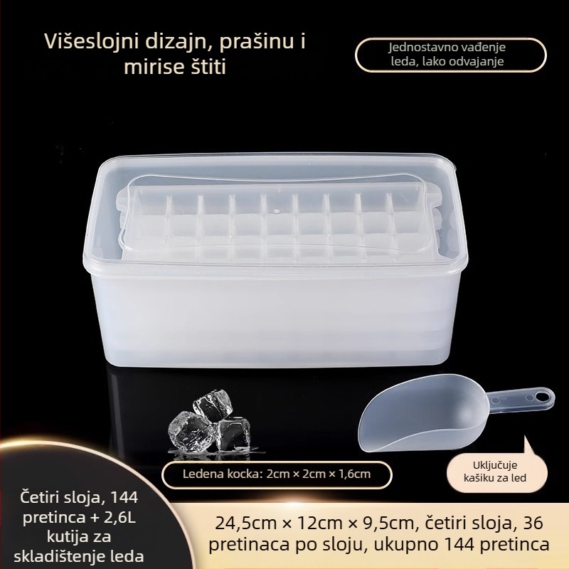 PP plastična forma za ledene kocke, 32 udubljenja, prehrambena kvaliteta, lako vađenje