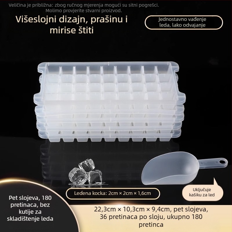 PP plastična forma za ledene kocke, 32 udubljenja, prehrambena kvaliteta, lako vađenje