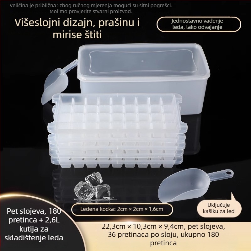 PP plastična forma za ledene kocke, 32 udubljenja, prehrambena kvaliteta, lako vađenje