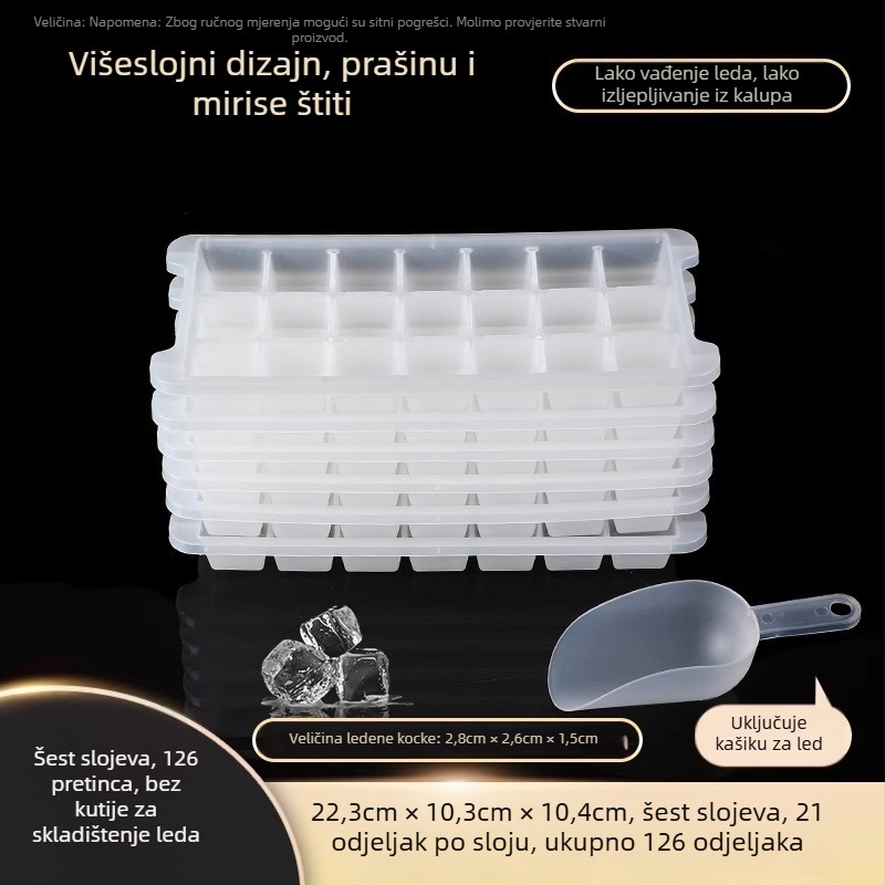 PP plastična forma za ledene kocke, 32 udubljenja, prehrambena kvaliteta, lako vađenje