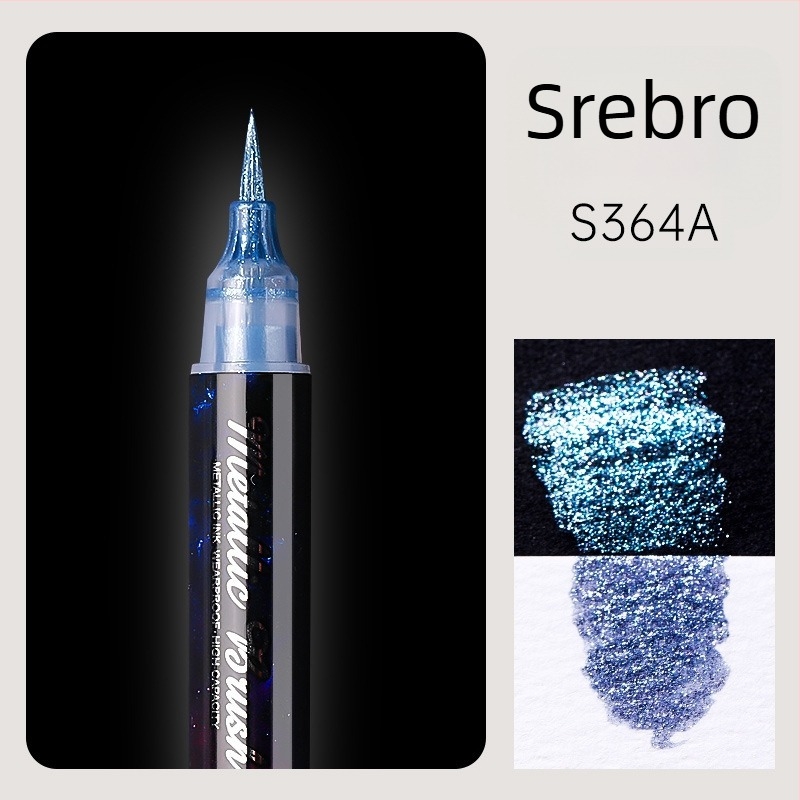 Dvostrani akrilni marker s glitterom i mekim vrhom za akvarel, okrugli vrh, neizbrisivo, za učenike i dnevnik