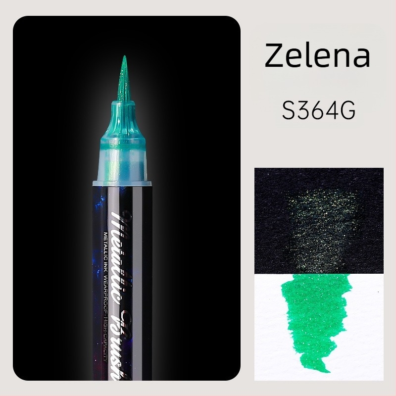 Dvostrani akrilni marker s glitterom i mekim vrhom za akvarel, okrugli vrh, neizbrisivo, za učenike i dnevnik