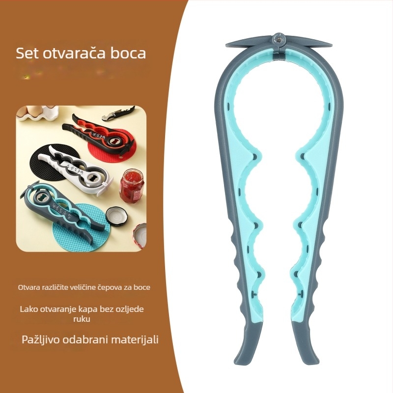 Višenamjenski otvarač za boce i konzerve, prenosiv, za različite vrste konzervi