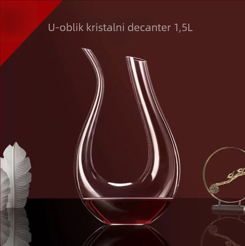 Set čaša za burgundsko vino, kristalno staklo, lagani luksuz, 48 komada s pladnjem