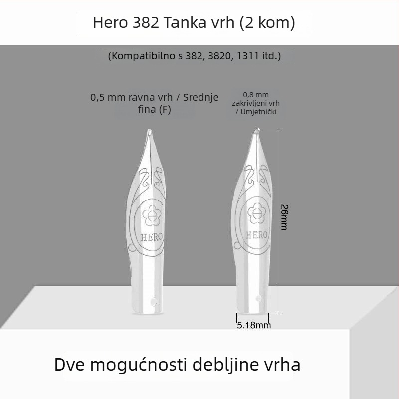 Hero EF vrh pera — zamjenski metalni vrh, kompatibilan s modelima 359, 1060, 1021, 6006; pakiranje 10 komada