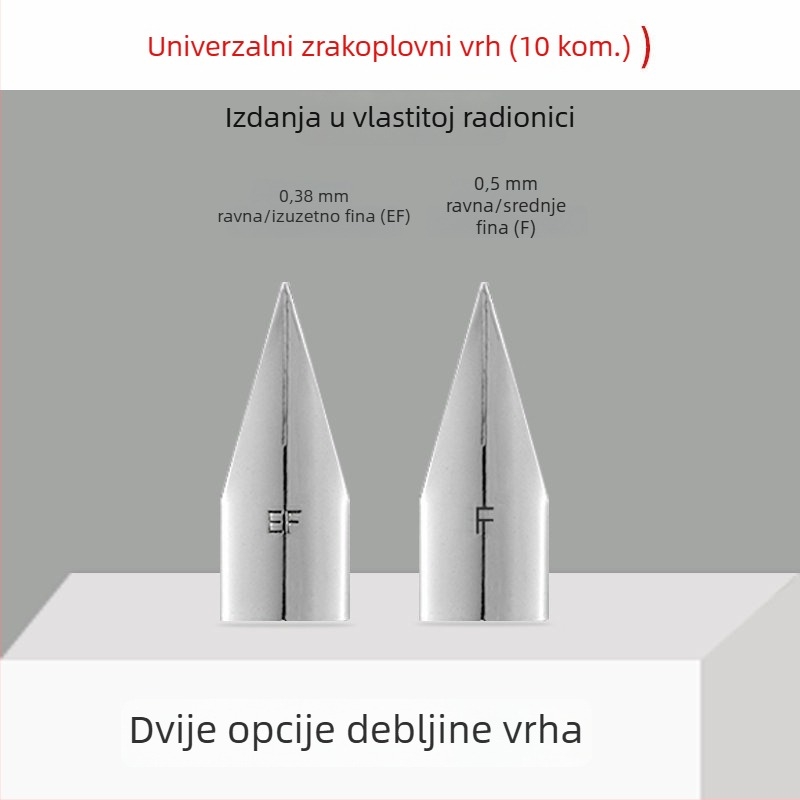 Hero EF vrh pera — zamjenski metalni vrh, kompatibilan s modelima 359, 1060, 1021, 6006; pakiranje 10 komada