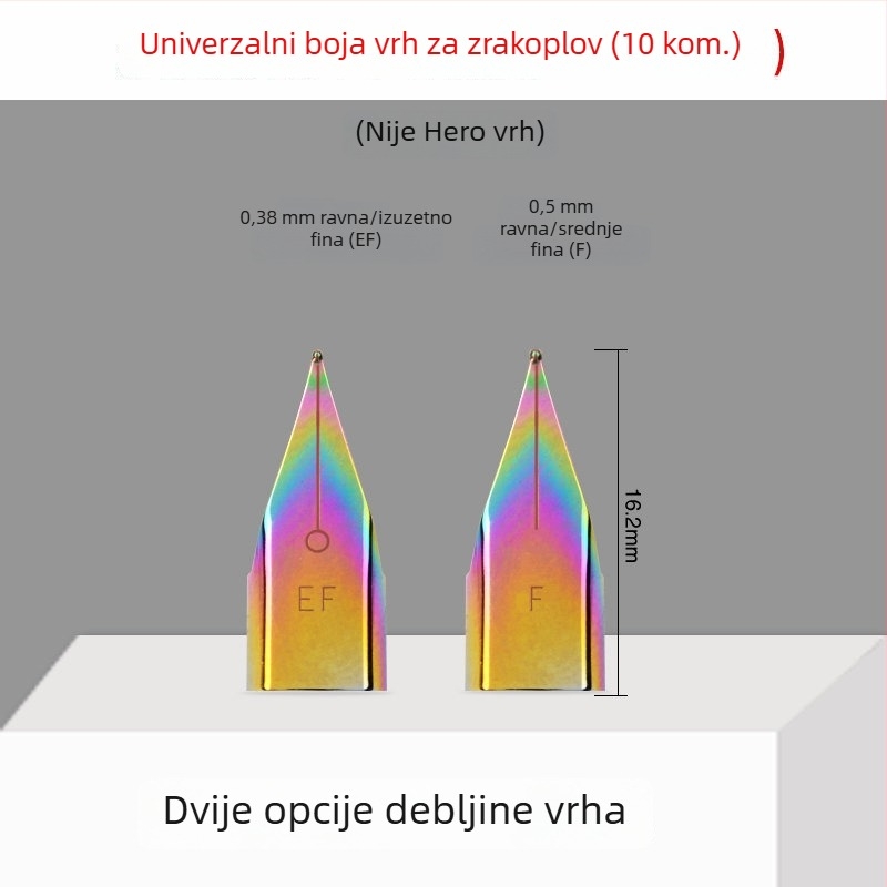 Hero EF vrh pera — zamjenski metalni vrh, kompatibilan s modelima 359, 1060, 1021, 6006; pakiranje 10 komada