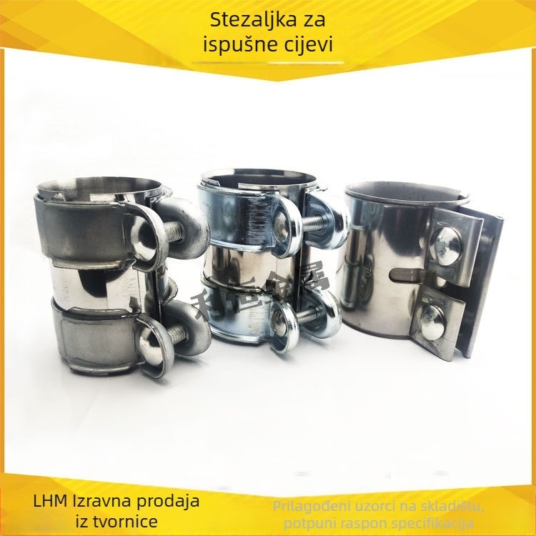 Nehrđajući čelični stezaljka za ispušni cijev, kroj prsten, nominalni promjer 50 mm, promjer pričvršćivanja 48 mm, raspon primjene 50–65 mm, Li Heng