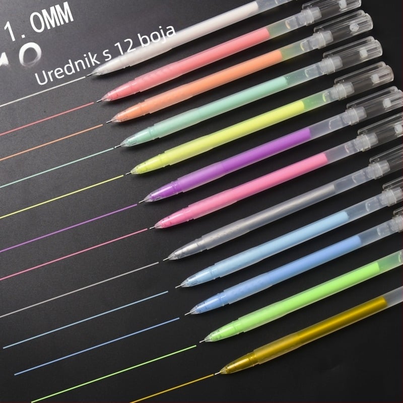 Svjetleće pero za dnevnik, fluorescirajući marker za isticanje ključnih točaka, model 972-A, plastično kućište, pakiranje u vrećicu, prilagođivanje dostupno