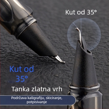 Kaligrafska olovka s vrhom 0.7/0.5, zamjenjiva posuda za mastilo, rotativno upijanje mastila, plastično kućište, model gb0049