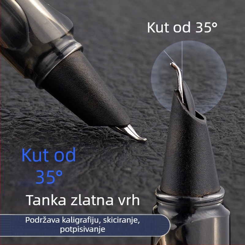 Kaligrafska olovka s vrhom 0.7/0.5, zamjenjiva posuda za mastilo, rotativno upijanje mastila, plastično kućište, model gb0049