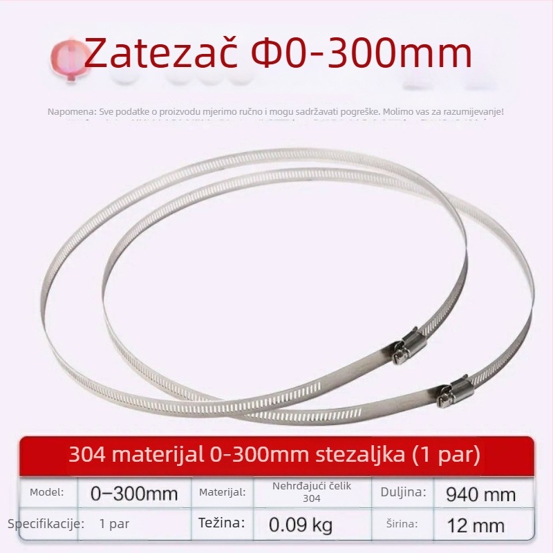 Spona od 304 nehrđajućeg čelika za cijevi i kablove, zaključavajući prsten za vodovodne i plinske cijevi
