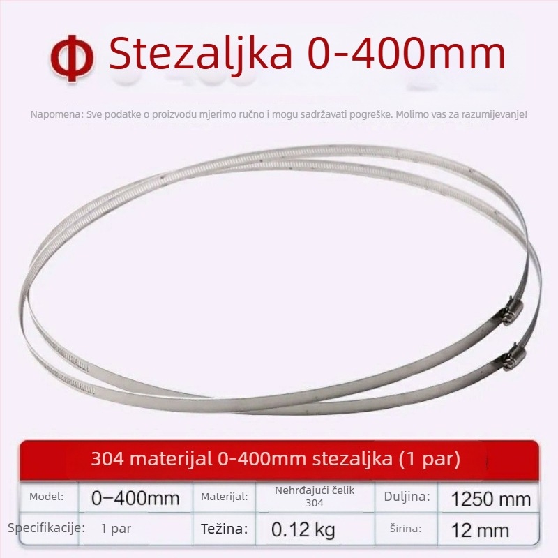 Spona od 304 nehrđajućeg čelika za cijevi i kablove, zaključavajući prsten za vodovodne i plinske cijevi