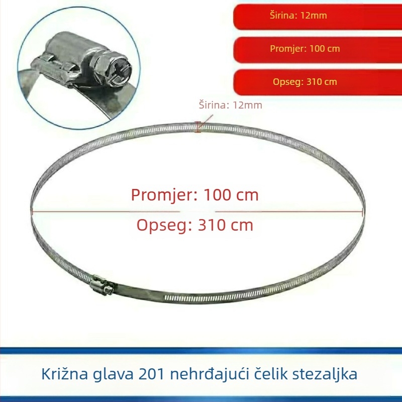 Spona od 304 nehrđajućeg čelika za cijevi i kablove, zaključavajući prsten za vodovodne i plinske cijevi