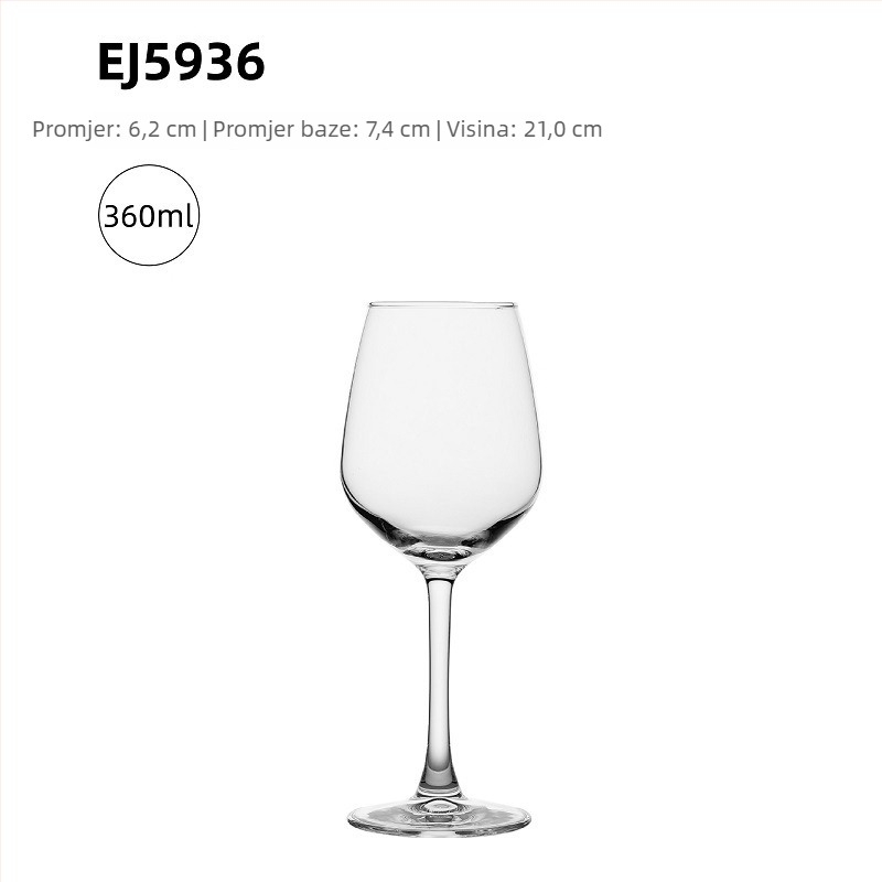 Čaša za crveno vino Nordic stil, staklo, tiskani logo, prilagođavanje dostupno, premium kvaliteta
