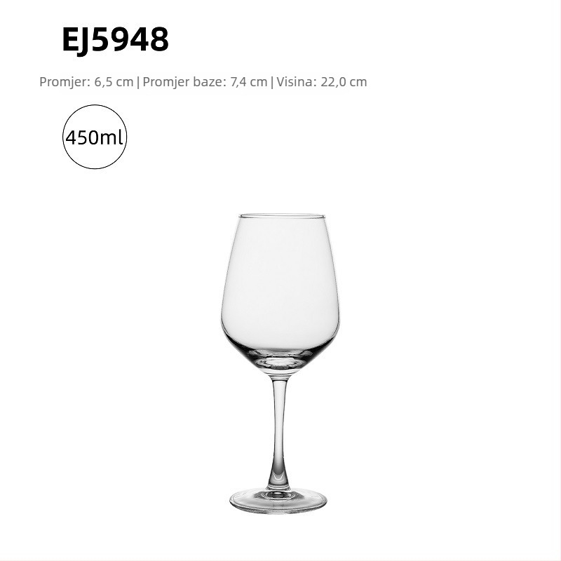 Čaša za crveno vino Nordic stil, staklo, tiskani logo, prilagođavanje dostupno, premium kvaliteta