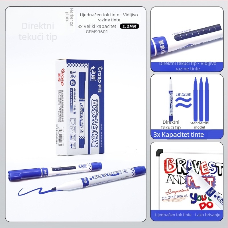 Zamjenski tintni džep za marker ploče, model WB-G9, 12 kom./kutija, plastično kućište, širina linije 1–2 mm, uredska namjena